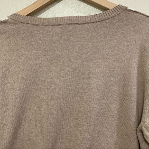 ST. JOHN’S BAY Argyle Sweater Women’s XL Tan White Gray 100% Cotton. - Picture 6 of 12